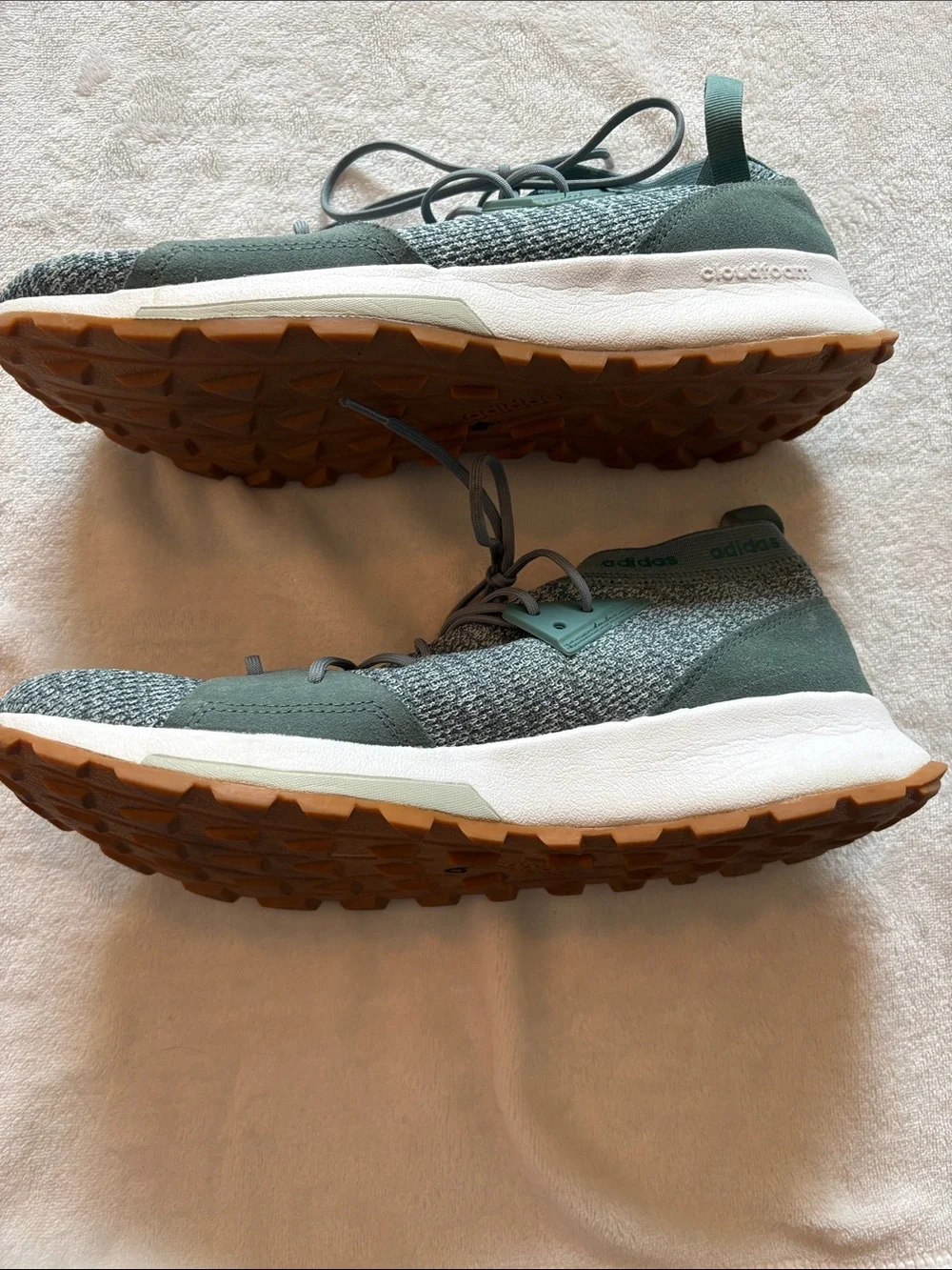 ADIDAS LIGHT GREEN KNIT SLIP-ON WOMEN’S SNEAKERS